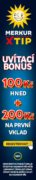 Bonus 100 Kč zdarma + 200 Kč na první vklad od MerkurXtip