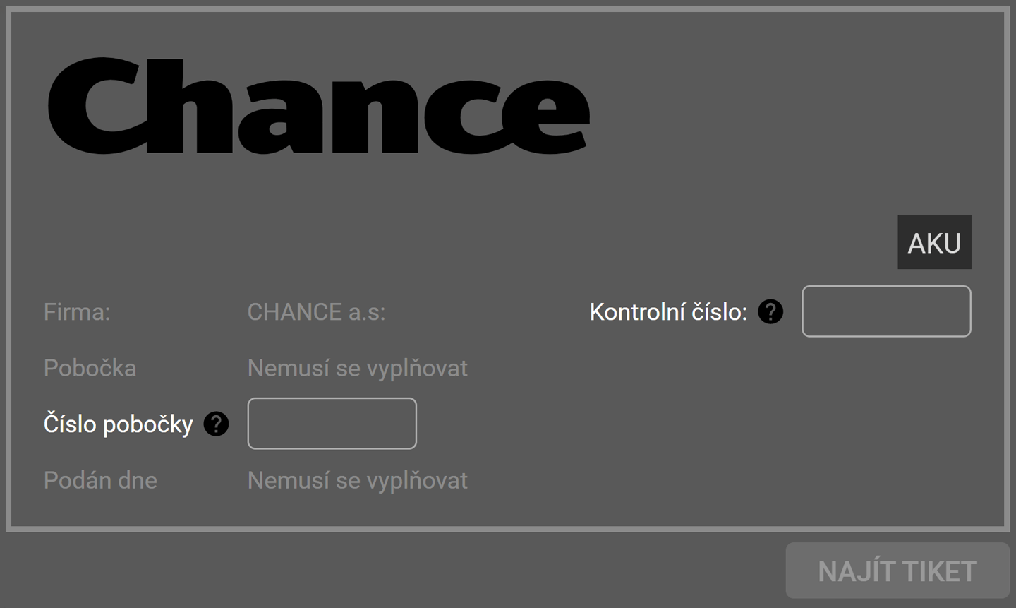 Kontrola tiketu u Chance