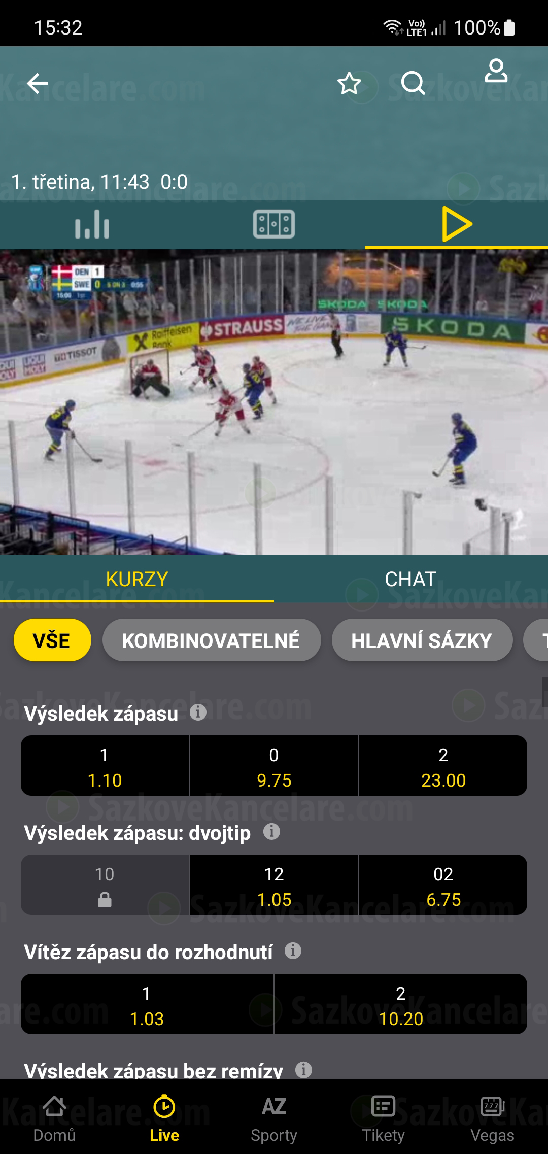 Livestream z hokeje na TV Fortuna