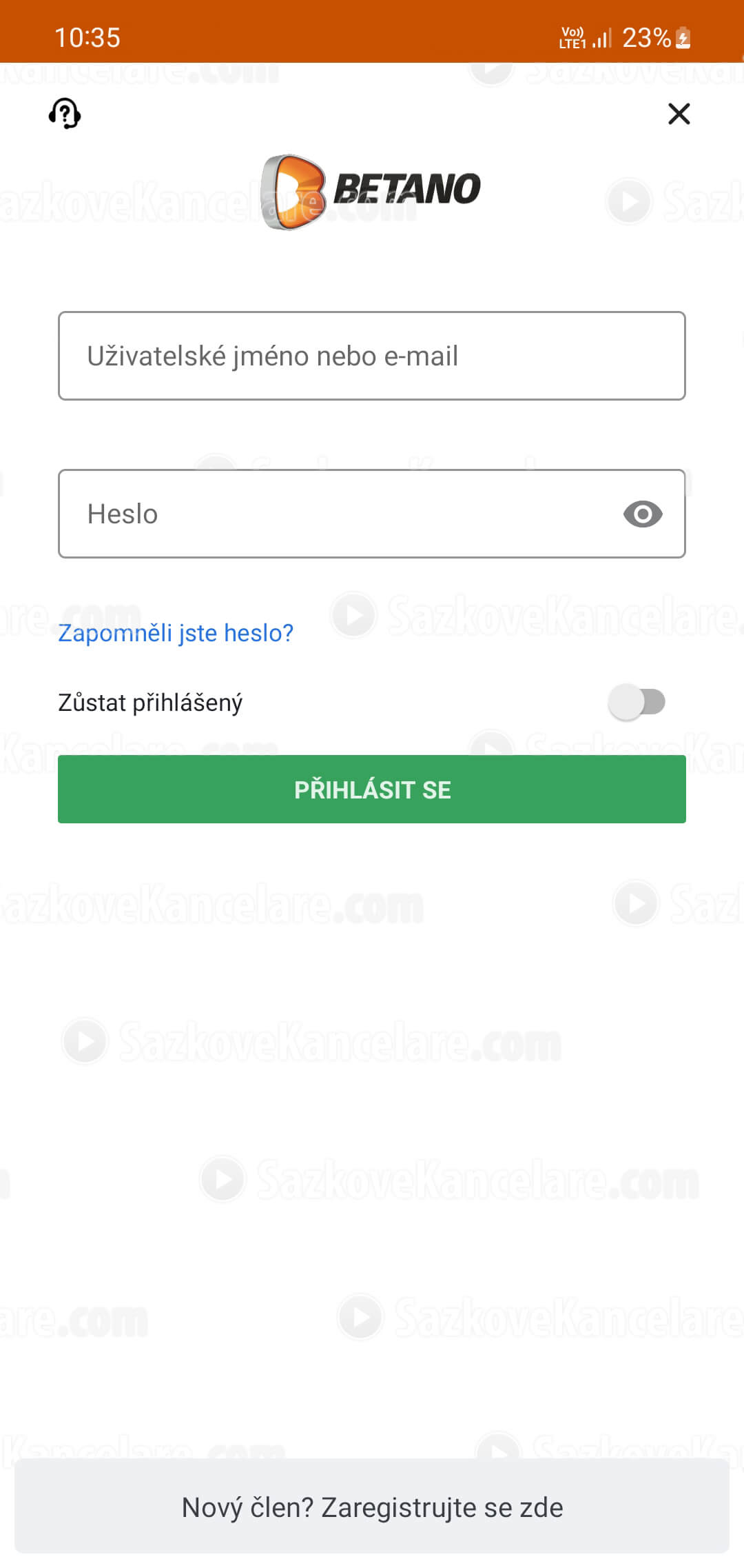 Kurzová nabídka v mobilní aplikaci Betano