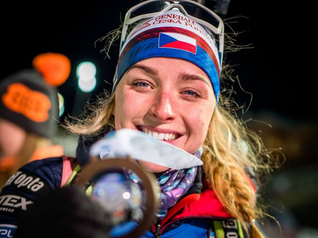 Česká biatlonistka Markéta Davidová v Novém Městě na Moravě