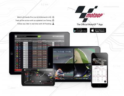 Mobilní aplikace MotoGP v mobilu, tabletu nebo PC