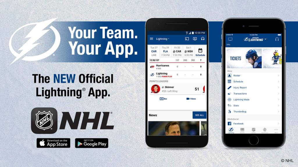 V mobilní aplikaci NHL naleznete aktuální skóre a nejdůležitější novinky či momentky z této hokejové soutěže.