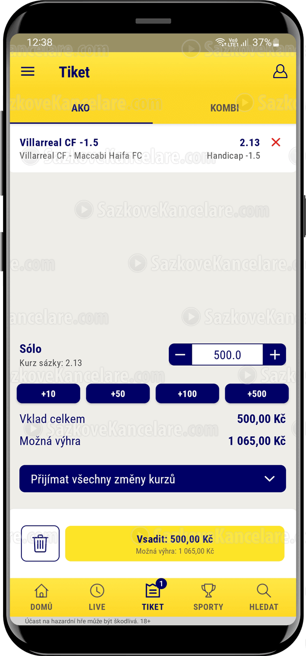 Jak zkontrolovat tiket v aplikaci Sazkabet – moje sázky