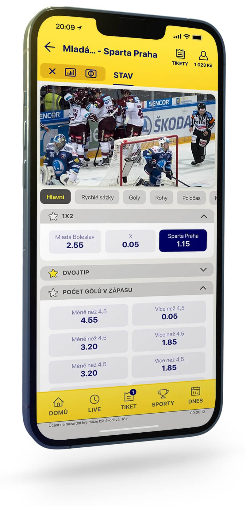 LIVEstream v mobilní aplikaci SazkaBet