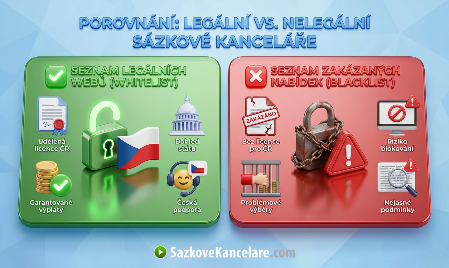 Srovnání legálních a zakázaných nabídek od MFČR