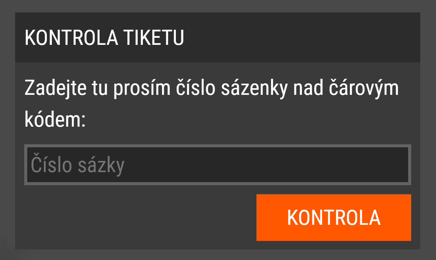 Kontrola tiketu u SYNOT TIPu