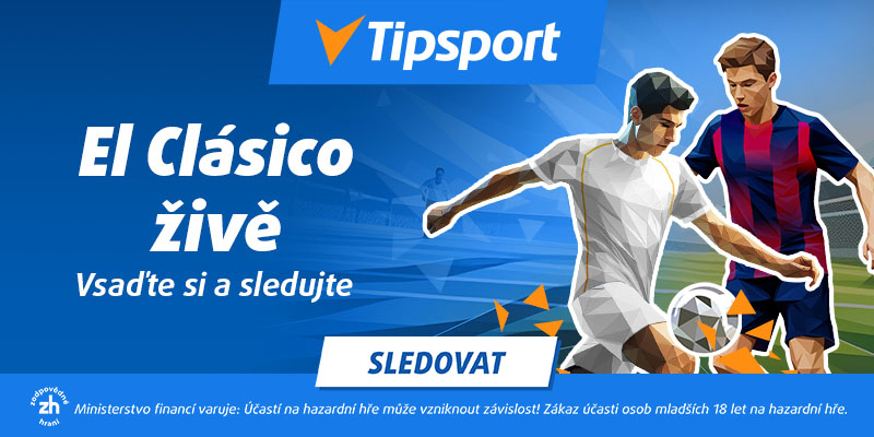 Sledujte El Clásico v Tipsportu s bonusem 20 €