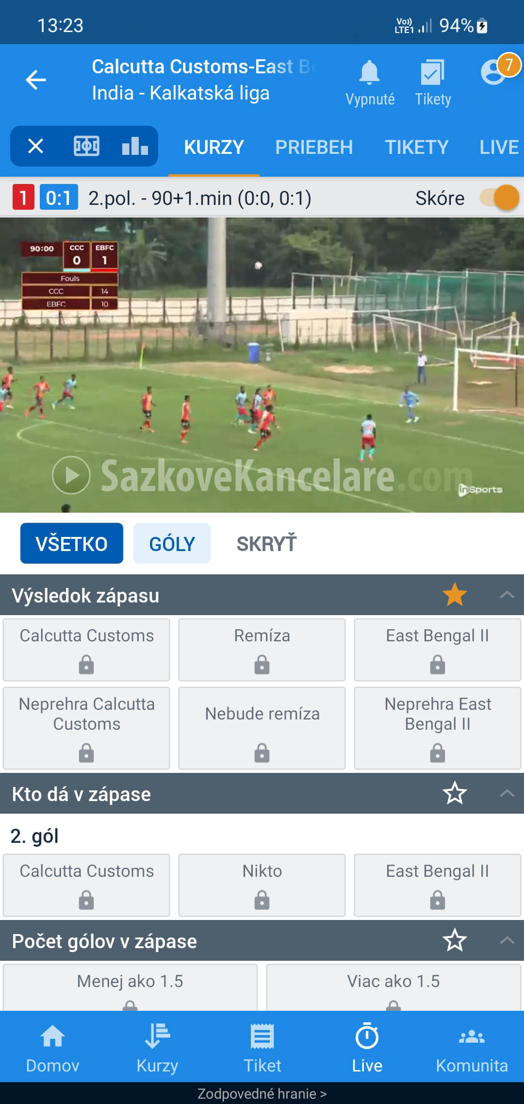 Livestream z fotbalu na TV Tipsport