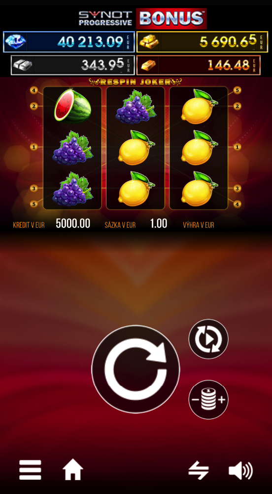 Hra Respin Joker s aktivními free spiny