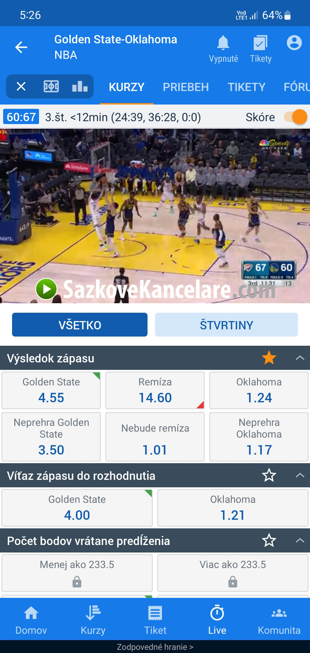 NBA live na TV Tipsport