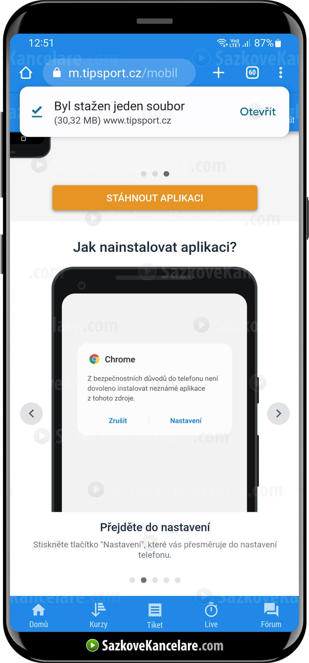 tipsportandroid.apk instalace + práva