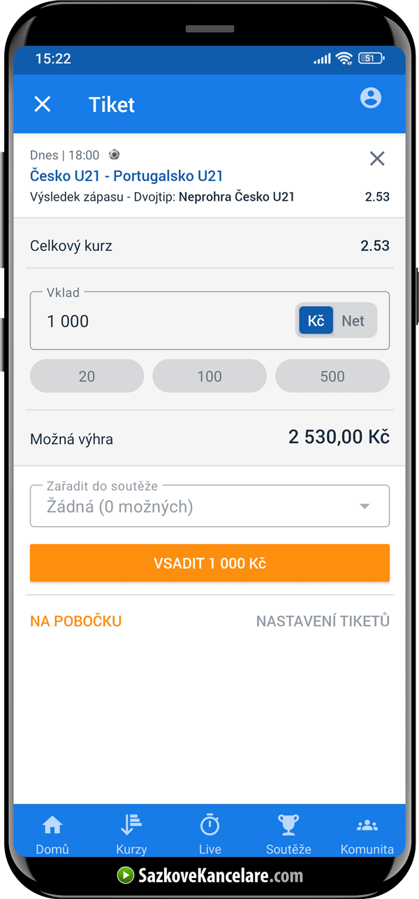 SOLO tiket v appce Tipsport
