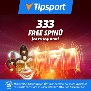 Tipsport bonus za registraci 333 free spinů