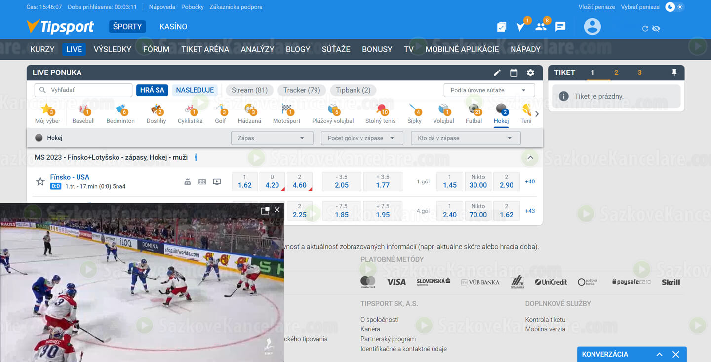LIVE stream na TV Tipsport