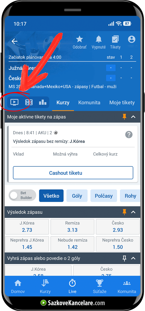 Výběr zápasu Jižní Korea vs. Česko v TV Tipsport