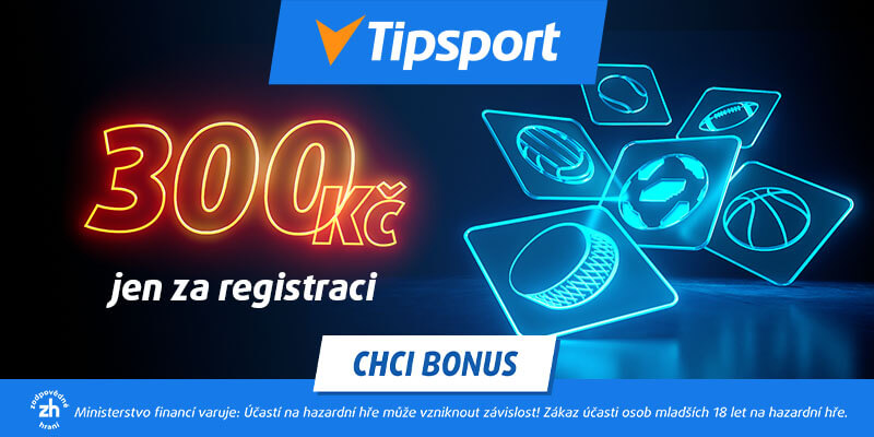 Tipsport vstupní bonus 300 Kč zdarma