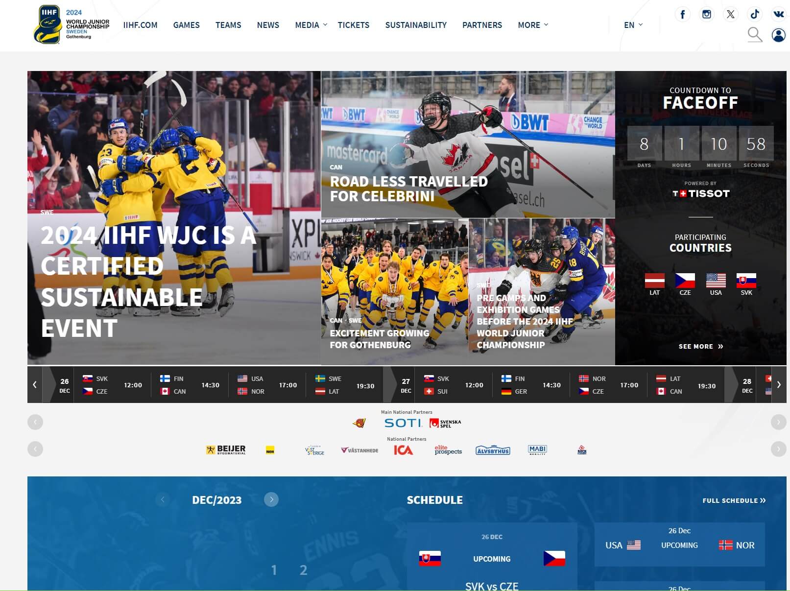 Oficiální web IIHF nabízí všechny důležité informace o Mistrovství světa v ledním hokeji do 20 let