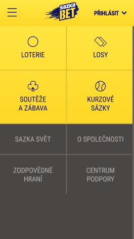 Nabídka aplikace SazkaBet