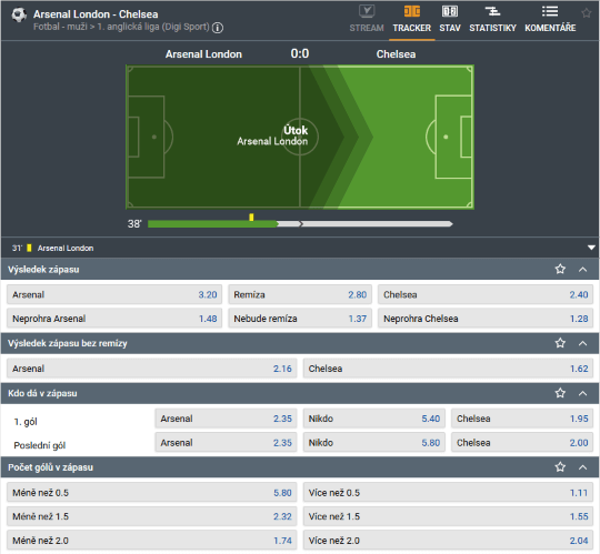 Live sázky na Tipsport.cz