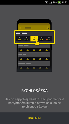 Jak si podat rychlosázku v aplikaci Fortuna