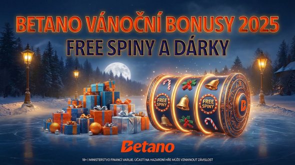 Betano vánoční bonusy 2025 – free spiny, dárky a zimní promo akce
