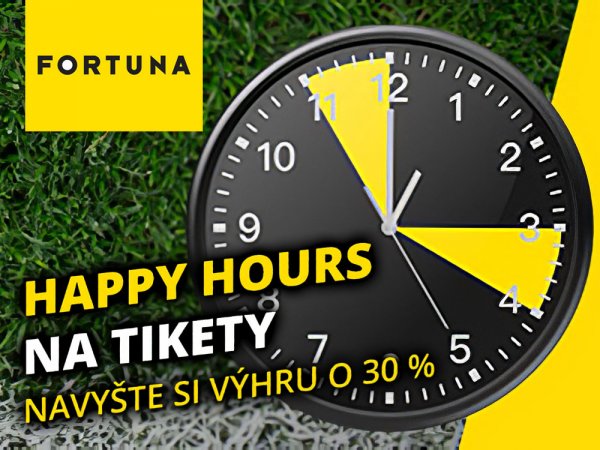 Navyšte si ve Fortuně své výhry v Happy Hours o 30% a víc