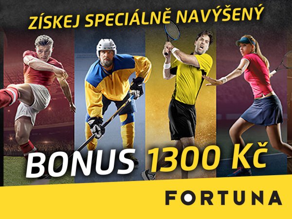🤑 Fortuna bonus za registraci: 1.300 Kč (300 Kč zdarma) – platí od 11.6.2021