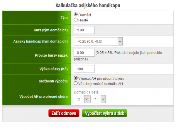 Rozšířili jsme obsah o kalkulačky pro asijský handicap, surebets a přepočet kurzů.
