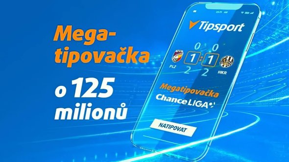 Tipsport Megatipovačka o 125 milionů korun – tipování výsledků Chance Ligy v mobilní aplikaci