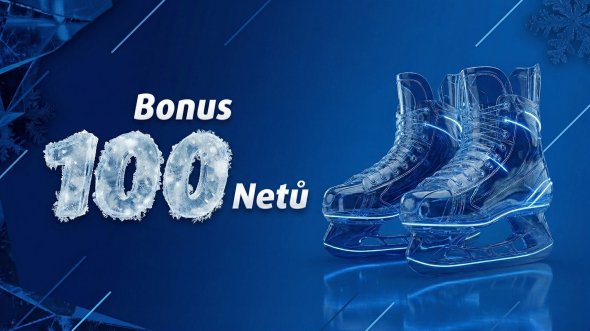 Tipsport bonus 100 Netů na Extraligu – reklamní vizuál s bruslemi