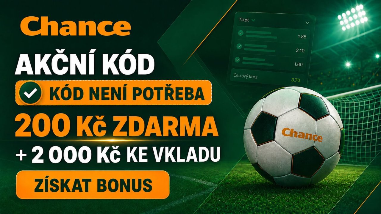 Chance akční kód v červenci 2026 vám na využití uvítacích bonusů není třeba.