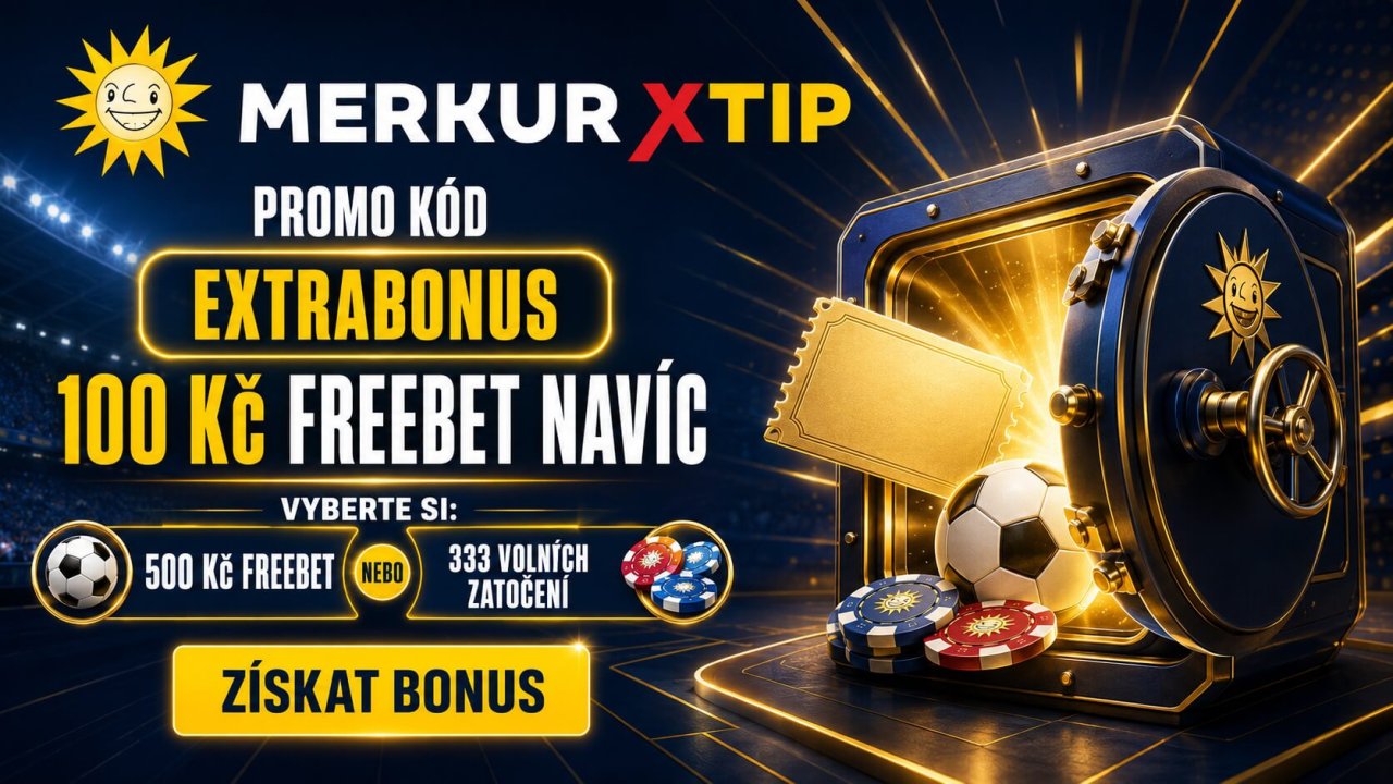 MerkurXtip promo kód EXTRABONUS přidává novým hráčům 100 Kč FreeBet navíc.