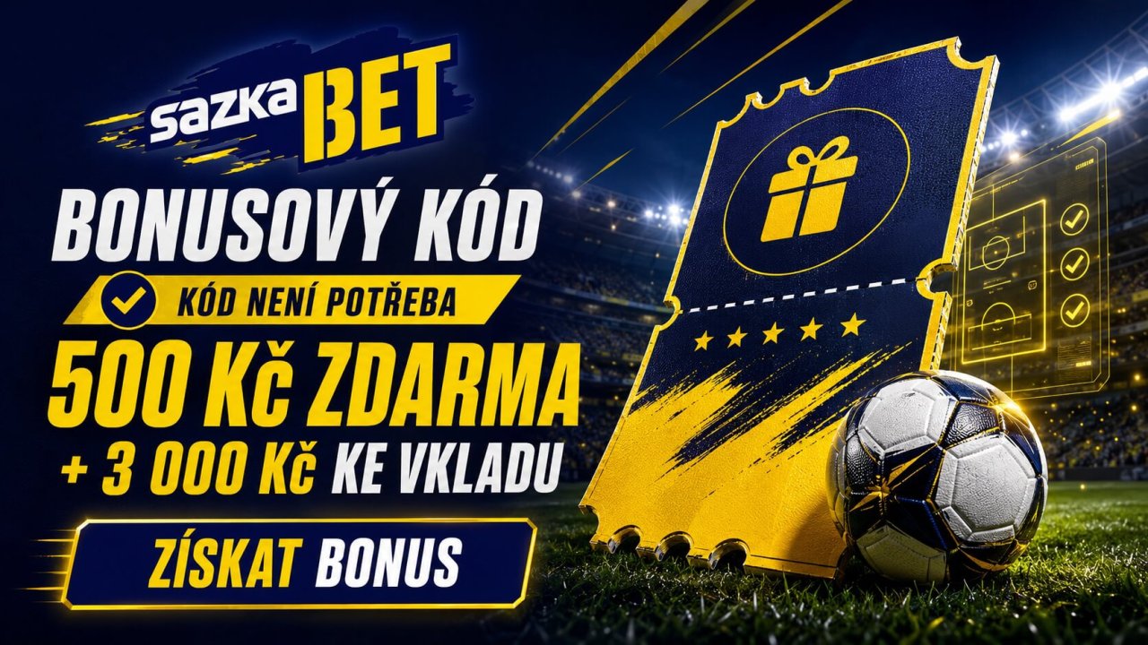 SazkaBet bonusový kód není potřeba – 500 Kč zdarma a 3 000 Kč ke vkladu