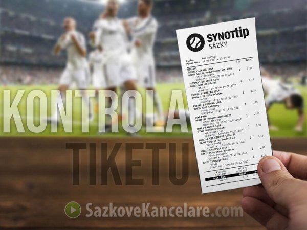 SYNOT TIP kontrola tiketu ✔️ ověřte si vaše tipy online