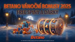 Betano vánoční bonusy 2025 – free spiny, dárky a zimní promo akce