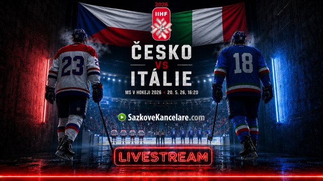 Hokejisté Česka a Itálie před zápasem na MS v hokeji 2026. Upoutávka na live stream z utkání, které se hraje 20. května v 16:20.