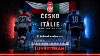 Hokejisté Česka a Itálie před zápasem na MS v hokeji 2026. Upoutávka na live stream z utkání, které se hraje 20. května v 16:20.