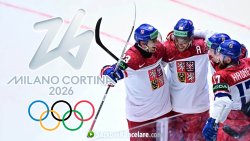 Čeští hokejisté při oslavě, ZOH 2026 Milano Cortina