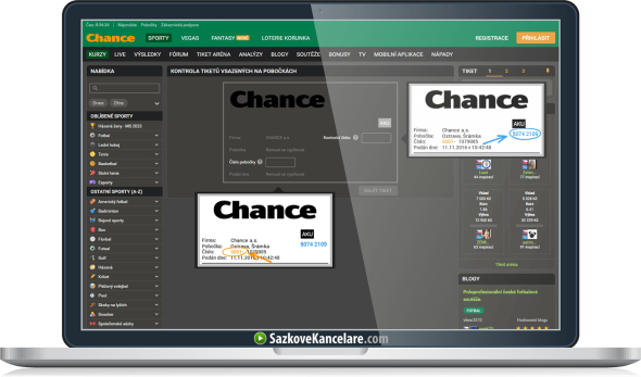 Kontrola tiketu bez přihlášení na Chance.cz – Krok č. 2