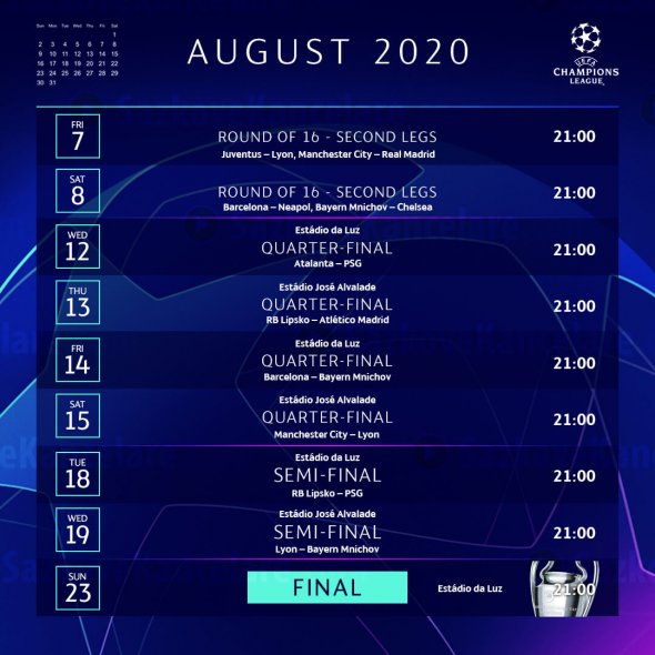 Program dohrávky Ligy mistrů 2019/2020