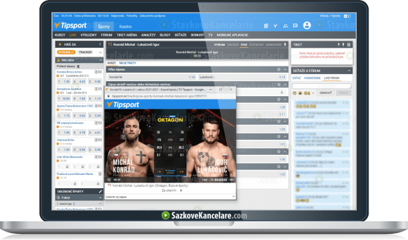 Livestream v samostatném okně na TV Tipsport
