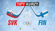 Slovensko vs Finsko kurzy ZOH 2026 v zápase o bronz na grafice s hokejkami a logem olympiády.