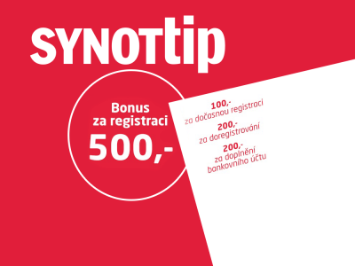 SYNOT TIP nabízí 500 BB zdarma za registraci + 500 Kč (do 30.6.2020)