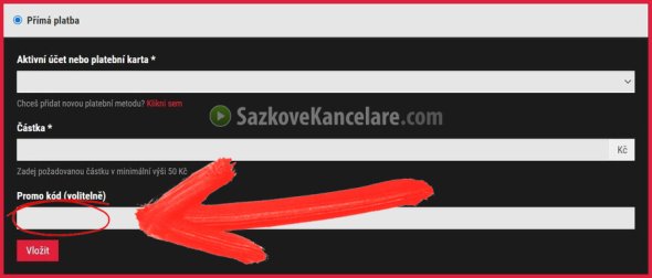 Kde vložit promo kód při vkladu na hráčský účet