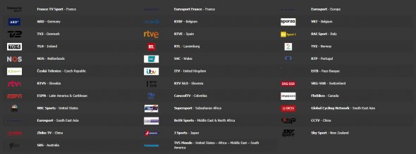 Televizní stanice vysílající stream z TdF 2021