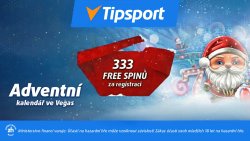 Tipsport adventní kalendář ve Vegas a 333 free spinů za registraci