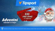 Tipsport adventní kalendář ve Vegas a 333 free spinů za registraci