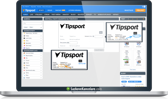 Kontrola tiketu na Tipsport.cz – Krok 2