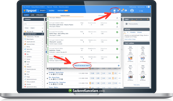 Jak zkontrolovat tiket na www.tipsport.cz